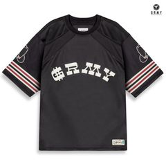 GRIMEY LONE HAND MESH FOOTBALL JERSEY【BLACK】 (L・XL)(グライミー 服 通販 メンズ 大きいサイズ フットボール ジャージ メッシュ 半袖 ショートスリーブ)