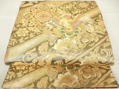 未着用　紬　唐花模様　金糸　袋帯　着物　114a p 未着用 紬 唐花模様 金糸 袋帯 着物 114a p 未着用 紬 唐花模様 金糸