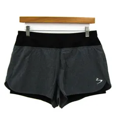 ビーチボディ ショートパンツ ボトムス スポーツウエア レディース Mサイズ 黒×グレー BEACHBODY 【中古】