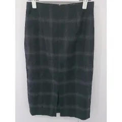 ◇ Lusso vita nano universe ナノユニバース チェック 膝下丈 タイト ナロー スカート サイズ38 ブラック系 レディース  【中古】 【1204070005999】