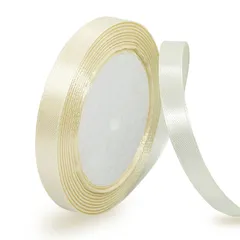 【迅速発送】10mm アイボリー リボン ラッピング 縦長22Mサテンリボン 手芸 手作り ギフトラッピング用リボン