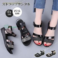 サンダル レディース 履きやすい 夏 サンダル ストラップサンダル キラキラ グラディエーター 歩きやすい 美脚 大人 新作 ウェッジソール ぺたんこ  vii3y323169