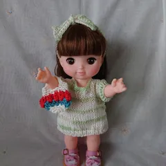 メルちゃん服 ソランちゃん服 ワンピース & リボン & バッグ 3点セット 230711