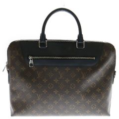 LOUIS VUITTON (ルイヴィトン) モノグラム マカサー ポルトドキュマンジュールNM レザー ハンドバッグ ブラウン M54019