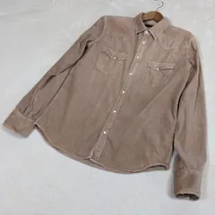 美品【ナノユニバース】シャツ　長袖　コーデュロイ　L　茶　ブラウン　綿　コットン　メンズ y2k　グランパコア　シティーボーイ 