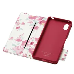 【数量限定】Xperia Ace III (SO-53C / SOG08) エレコム ケース カバー レザー 手帳型 マグネット付きフラップ 花柄 (ケース内側) 耐衝撃 超軽量 薄型 ストラップホール付 ピンク PM-X223PLFUJPND