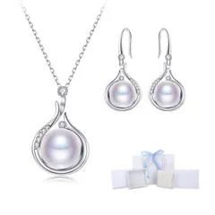 【特価セール】パール ネックレス bird] レディース 真珠 ペンダント ネックレス ピアスセット シルバー 女性 [Free 誕生日 記念日 結婚式 母 プレゼントお正月 クリスマス プレゼント（ぜひ動画ご覧）