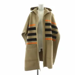 バーバリー ロンドン BURBERRY LONDON TBロゴ フーデッド ポンチョ ケープ  ロゴ ニット 総柄 ONE SIZE 茶 ブラウン ■GY18 /MQのサムネイル