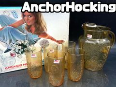 MZ007)Anchor Hocking アンカーホッキング ピッチャー グラス セット 箱付