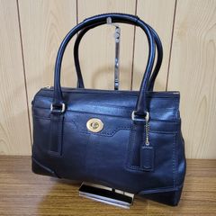 11 COACH コーチ レザー ハンドバッグ ブラック