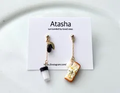 【ピアス/イヤリング】たまごトーストのモーニングセットのサムネイル