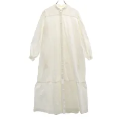 BACCA バッカ 日本製 長袖 バンドカラー シャツワンピース 36 ホワイト