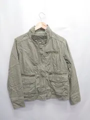 ◇ ⊇ GAP ギャップ スタンドカラー 長袖 ミリタリー ジャケット サイズL カーキ レディース E  【1506110002570】