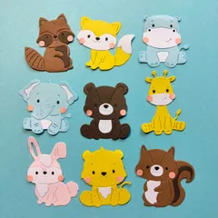 『アニマル9枚セット』　ダイカット  クラフトパンチのサムネイル