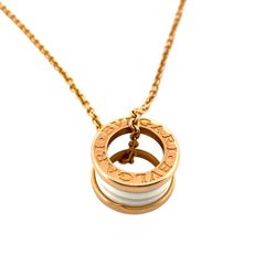 【鑑定済み】正規品 BVLGARI ブルガリ ネックレス B-zero1 750 PG ホワイトセラミック 346082 ビーゼロワン K18PG