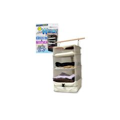 【るるぶ掲載ｘダブル圧縮機能】 LASSE MOA トラベルポーチ 吊り下げ 旅行 便利グッズ 収納 パッキング (オフホワイト, Lサイズ) 0
