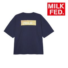 ミルクフェド tシャツ Tシャツ milkfed MILKFED MELT BAR WIDE S/S TEE 103242011018 レディース 紺 ネイビー 紺色 ティーシャツ ブランド ティシャツ 丸首 クルーネック おしゃれ 可愛い ロゴ