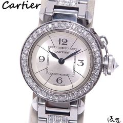 【国際保証書】カルティエ ミスパシャ ダイヤモデル ダイヤブレス 極美品 レディース Cartier 時計 腕時計 中古【送料無料】