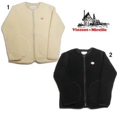 ヴァンソン エ ミレイユ VINCENT ET MIREILLE ボアジップアップカーディガン ボアジャケット ノーカラー メンズ  VM192MB25141