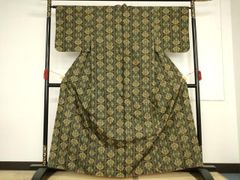 平和屋着物▽上質な小紋 単衣 辻が花文 正絹 逸品 AAAY0480sx