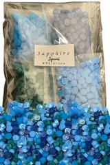 【数量限定】108g】選べる20色セット 宝石風カラー 封蝋 （大容量）【約400粒 スタンプ用 ワックスビーズ おしゃれ アンティーク風 シーリングワックス ハンドメイド ラッピング用 (S-Special Sapphire)