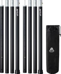 タープポール テントポール アルミ 2本セット ブラック 280cm 直径33mm 8段階調節 収納バッグ付き キャンプ&ハイキング VASTLAND（ヴァストランド）
