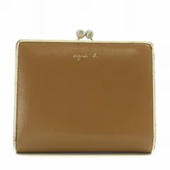 アニエスベー agnes b. 財布 二つ折り レザー がま口 バイカラー