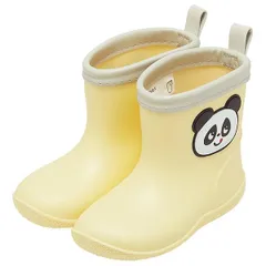  キッズレインブーツ ワッペン付き 長靴 14cm ごぱん パンダ 子供 子ども キッズ キャラクター 