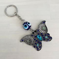 ナザールボンジュウ 邪眼 トルコ魔除け｜イーヴィルアイ 厄除け お守り 蝶モチーフ ver2 青い目 NB005