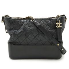 CHANEL シャネル ガブリエル ドゥ シャネル マトラッセ ラージ ホーボー ショルダーバッグ チェーンショルダー ラムスキン ブラック 黒 A93824