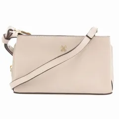 サザビー SAZABY ショルダーウォレット 財布 斜め掛け ラウンドファスナー レザー グレージュ /GV