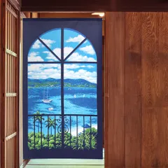 ■SIMON BAKER■のれん「オーシャンビュー」85x150cm ×5枚セット【日本製】のれん 暖簾 家紋 間仕切り ジブリ トトロ 千と千尋 風景 景色 目隠し SNOOPY スヌーピー【匿名配送らくらくメルカリ便全国送料無料】