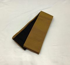 角帯/美品/カラシ×黒/無地/リバーシブル/合繊/浴衣/袋帯/着物/男物【ゆずりは】 10299