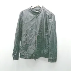 ◇ nano UNIVERSE フェイクレザー バンドカラー ジップアップ 長袖 レザージャケット サイズM ブラック レディース E  【1310130037456】