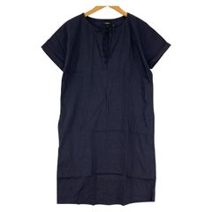 Theory セオリー リネン混 キーネックワンピース size0/ネイビー