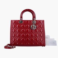 クリスチャンディオール Christian Dior ショルダーバッグ レディース レディディオール レッド パテント 11BMA-1111