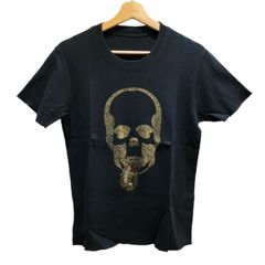 lucien pellat-finet ルシアンペラフィネ Skull Print Rhinestone Tongue Crewneck T-Shirt Black×Gold スカル プリント ラインストーン タング クルーネック Tシャツ ブラック×ゴールド