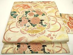 平和屋着物▽訪問着 単衣 草花文 金彩 鬼しぼ縮緬 正絹 逸品