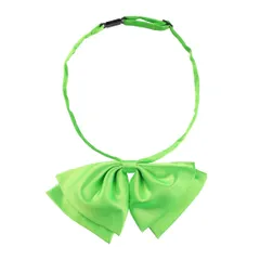 Allegra K リボンタイ ボウタイ スクール 制服 蝶ネクタイ 蝶結び 調節可能 無地 レディース グリーン 8.5 x 15.5 cm