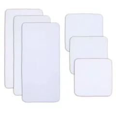 TSD 沐浴ガーゼ 沐浴布 ベビー ガーゼ 赤ちゃん がーぜハンカチ 綿100% 6枚セット(沐浴布3枚＋ハンカチ3枚)