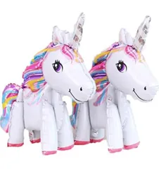 OneHorse 2体セット ユニコーン バルーン 自立 足つき 風船 おもちゃ ゆめかわいい パーティー 装飾 飾り付け