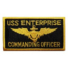 ワッペン 面ファスナー ベルクロパッチ ブラック メス無し TOP GUN 刺繍 タクティカル ミリタリーワッペン 米海軍 NAVY USS ENTERPRISE 角型 サバゲー装備 ベルクロ マジックテープ