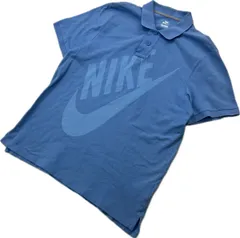 NIKE ☆ BIGロゴ◎ ライトブルー ポロシャツ 半袖 レディース XXL 春夏 スポーツ ゴルフ トレーニング タウンユース 人気 ナイキ■AA294