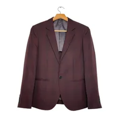 【HARE】テーラードジャケット｜Mサイズ｜メンズ｜エンジ×ブラック｜格子柄｜スマートシルエット｜きれいめ｜モード