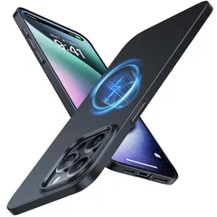 【極薄軽量・マグネット内蔵】TORRAS iPhone 15 Pro 用 ケース マグセーフ対応 シンプル フィット感 手触り良い 多色展開 擦り傷防止 軽い ハード レンズ保護 アイフォン15Pro用 カバー 6.1インチ「Originfit-Mag」ブ 0