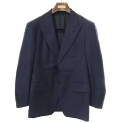 TOM FORD トム フォード COOPER ウールシルクブレンド ストライプセットアップスーツ 21DL4B 422R52 ネイビー 52のサムネイル