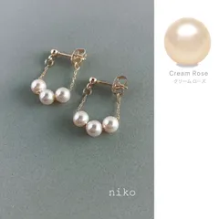 ◆ 33 クリームローズ クリスタル パール フープ ピアス イヤリング 淡いピンク ◆　定番 人気 上品 シンプル ハンドメイド アクセサリー 結婚式 卒業式 入学式 オフィス　☆シルバーカラー変更可