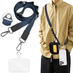 新品 [Ganve] スマホストラップ 斜めがけ 首掛け 肩掛け 全機種対応 携帯ストラップ 長い 140cm 幅 2cm ナイロン ショルダーベルト丈夫 登山 サコッシュ用紐 長さ調節可能 スマホショルダー 軽量 耐久性 ネックストラップ 落下防止