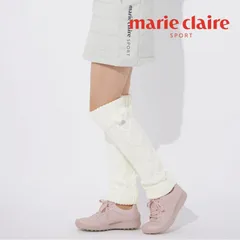 新品未使用！ レッグウォーマー ホワイト 白 レディース  ゴルフウェア ケーブル編み 保温 暖かい 防寒  スポーツ アウトドア marie claire マリクレール  フリーサイズ 732925 秋 冬