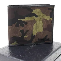 【中古】未使用品/プラダ/二つ折り財布/カモフラージュ/ナイロン/サフィアーノ/カーキ/PRADA